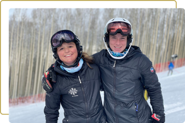 happy skiers